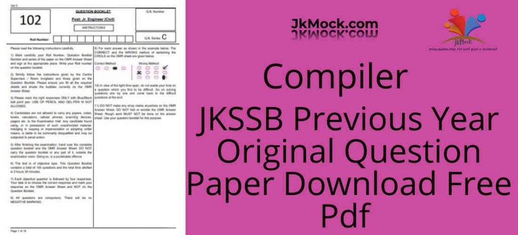 JKSSB Assistant Compiler previous paper | PDF | shift wise pdf direct link | .JKSSB,JKPSC free material | hand written notes free