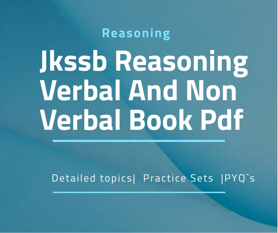 Jkssb Reasoning Verbal And Non Verbal Book Pdf